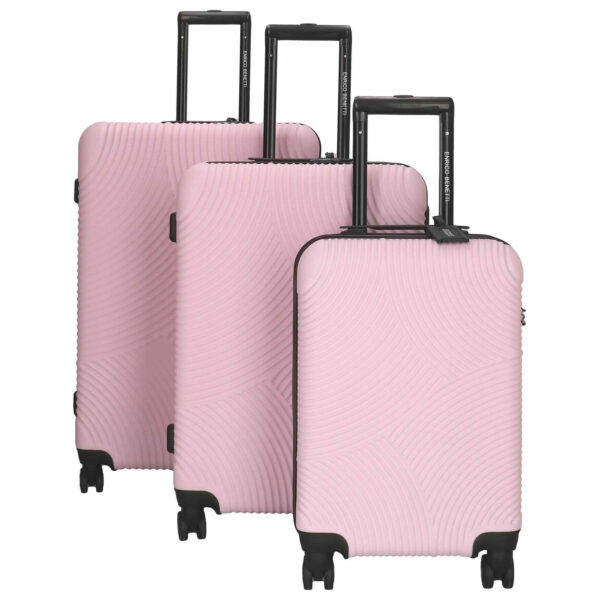 Sada 3 cestovních kufrů Enrico Benetti Kanes S,M,L – růžová